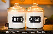 Flour and Sugar 1 each vinyl decal stickers for kitchen container jars small to Xlarge sizes b2307